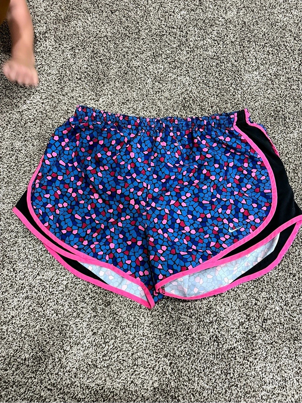Nike Dri-FIT Tempo Printed Running Shorts Women's Blue & Pink Size Medium